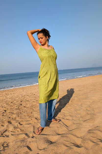 Maroon Straight Rayon Chikankari Kurti