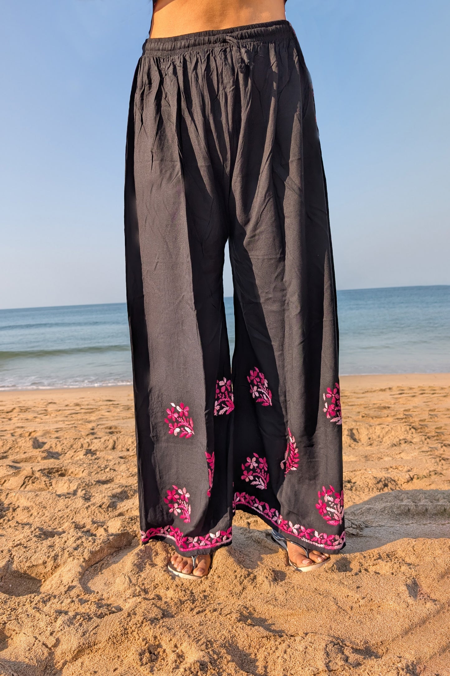 Black Multi Thread Viscose Chikankari Kurta Set - of 2