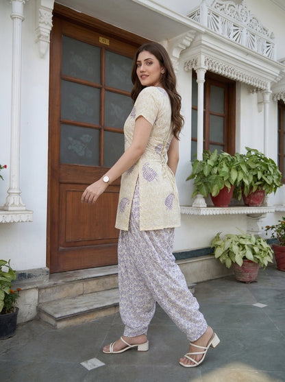 Cotton Handblock Print Farsi Kurta Set